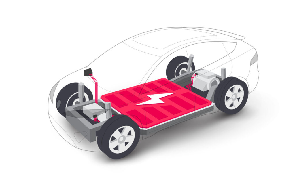 Illustration of EV Car Batteries
