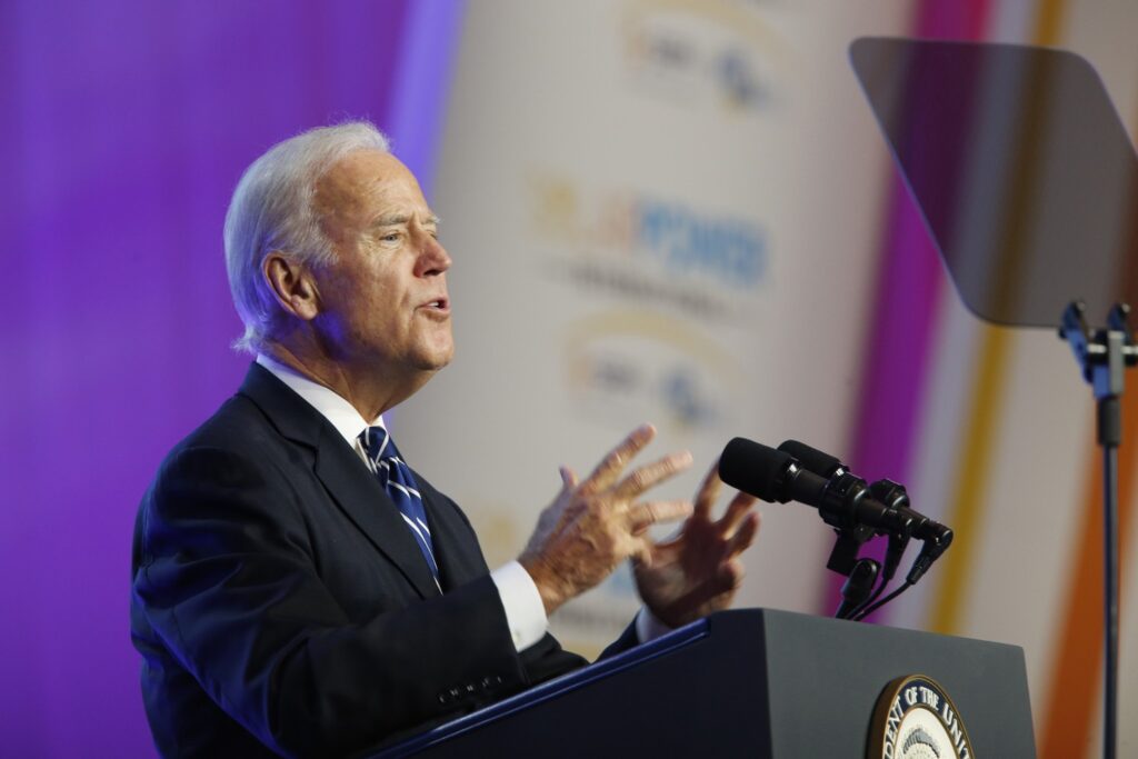 PRESIDENT JOE BIDEN COMMITTED THE US TO NET-ZERO EMISSIONS BY 2035. CREDIT: LOS ANGELES TIMES