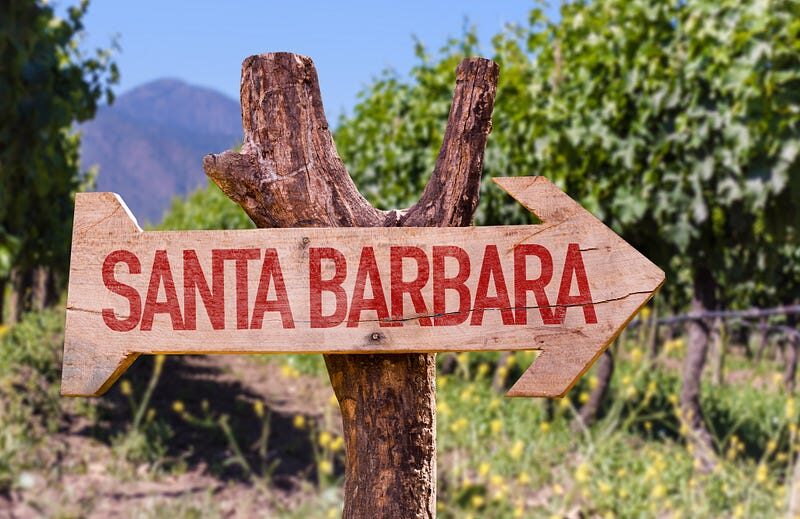 Sign to Santa Barbra