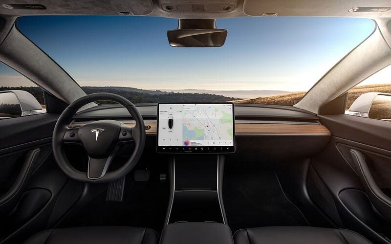 Interior of Tesla drivers seat
