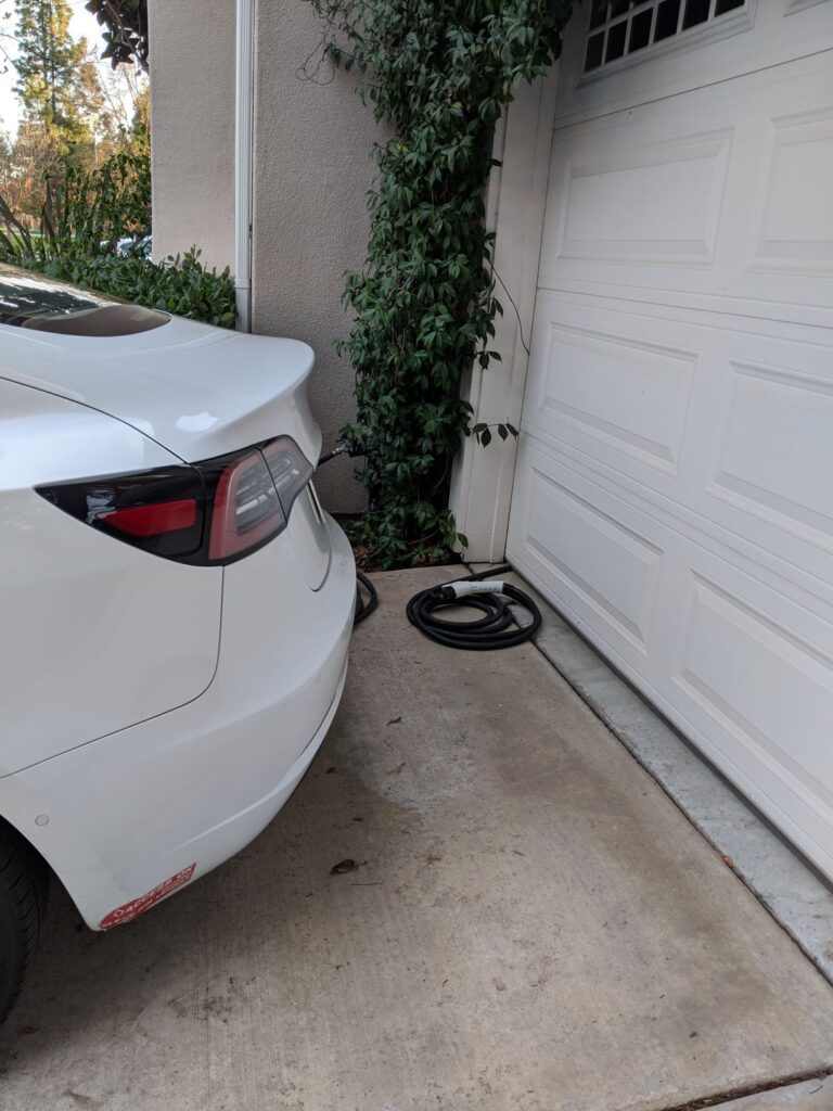 Charging Plug coming out of garage