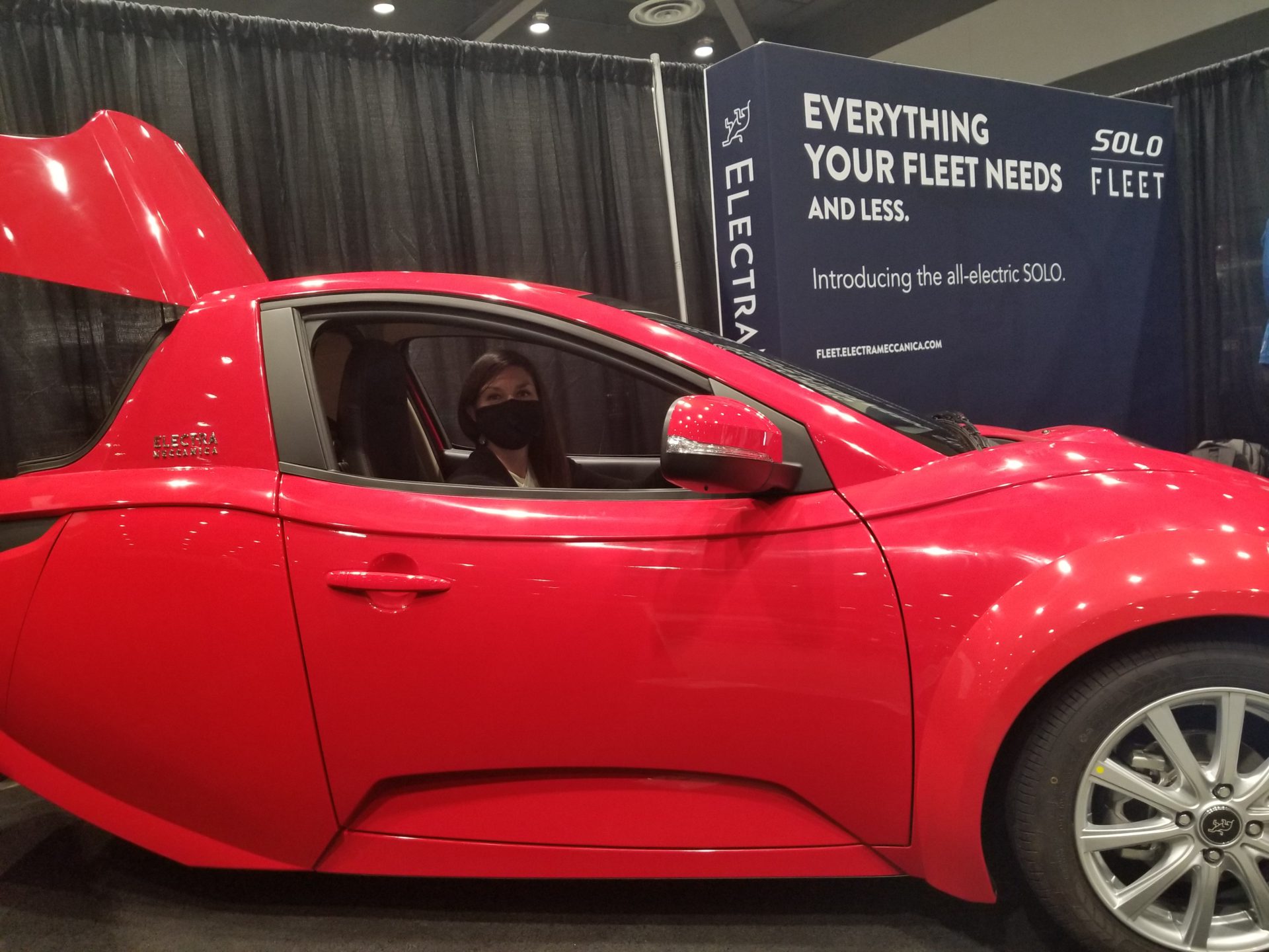 image Red concept car at car show