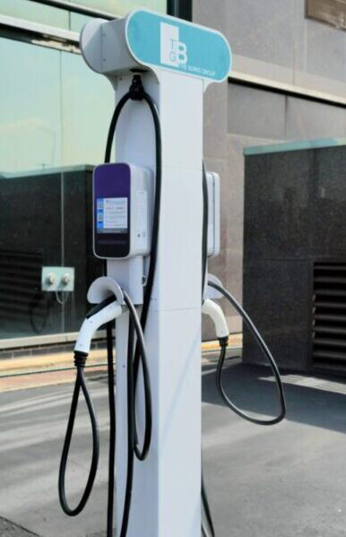 EVmatch enabled charging stations at a business location in Rosemont, IL