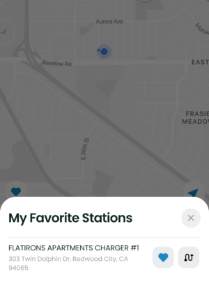 Add chargers to favorites in the EVmatch EV charging app